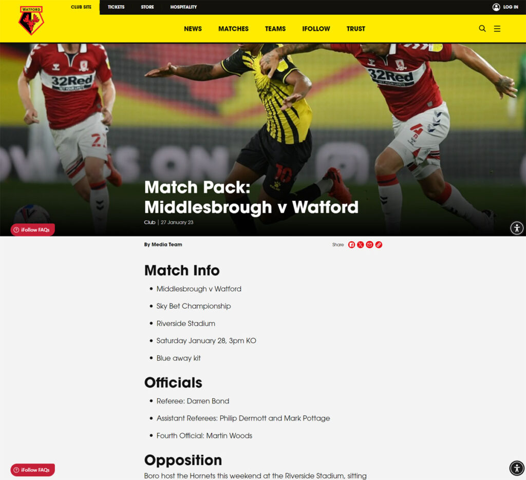 Watford FC versus Middlesborough FC editorial