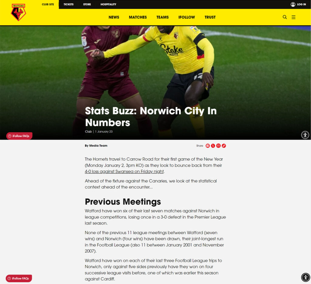 Stats Buzz-Norwich City in Numbers