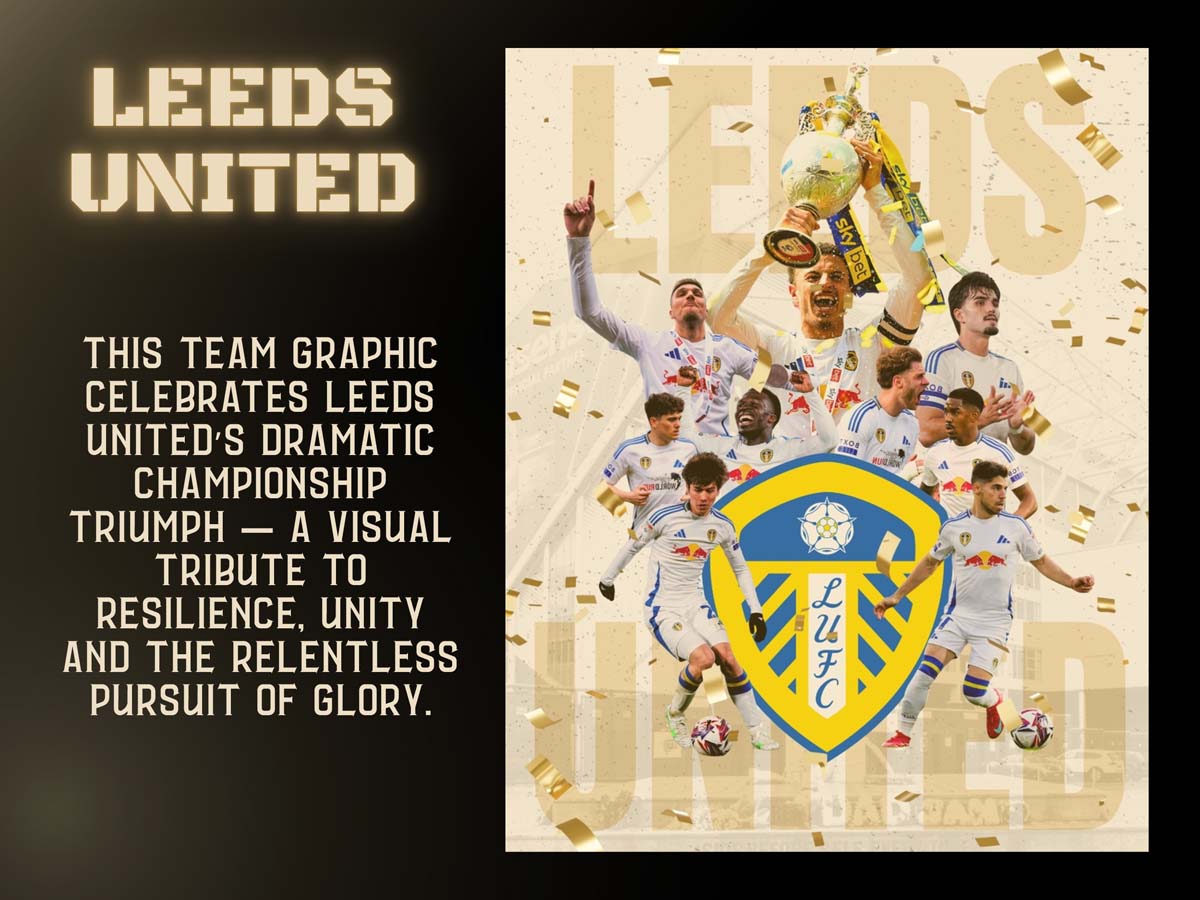 Leeds United team social media graphic